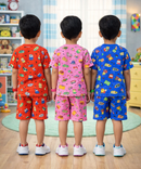 Boys Cotton Cartoon Printed Kids Co-ord Set Combo | Age 1 to 10 Years | Tshirt & Shorts (Combo Set Pack of 3)