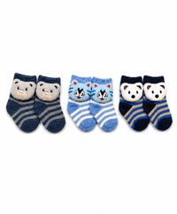 Cute Cartoon Animal Baby Kids Ankle Socks | Age 0-12 Months | Soft Cotton Anti-Slip Toddler Socks for Boys & Girls | Pack Of 3 Pairs Set Combo