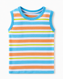 Cotton Stripes Kids Sleeveless Tshirt (Pack of 5)