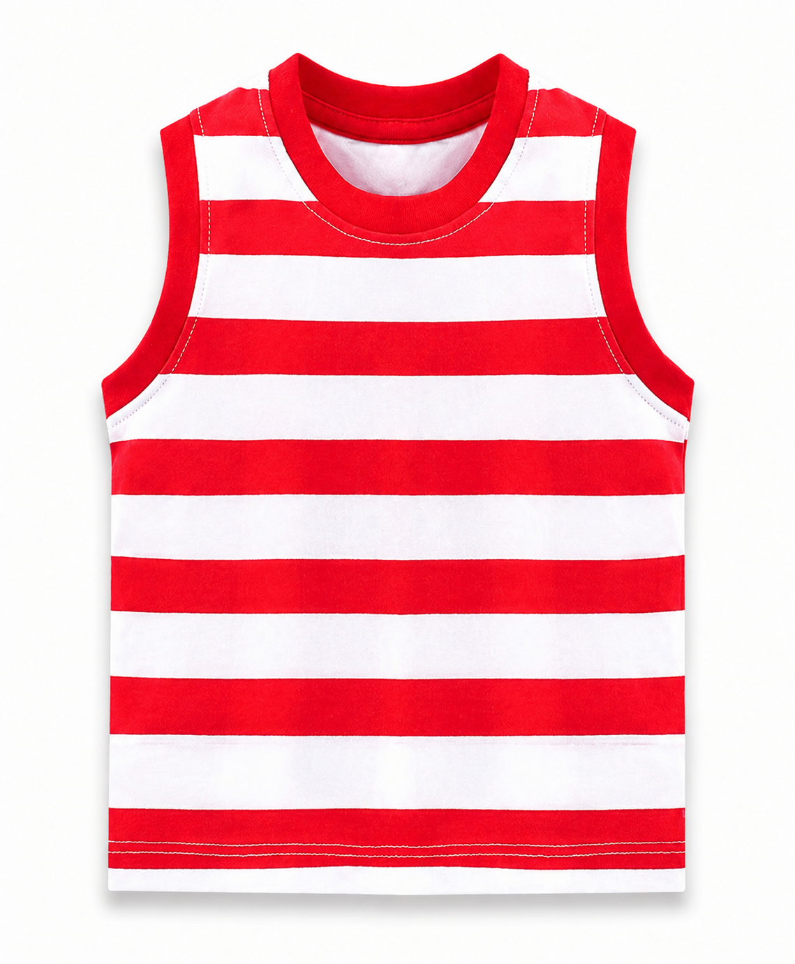 Cotton Stripes Kids Sleeveless Tshirt (Pack of 5)
