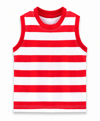 Cotton Stripes Kids Sleeveless Tshirt (Pack of 5)