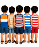 Cotton Stripes Kids Sleeveless Tshirt (Pack of 5)