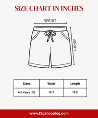 Boys Kids Pure Cotton Printed Shorts with Elastic | Age 4 to 5 Years (Pack of 5 Pieces)