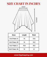 Cotton Fish Midi Floral Printed Skirt | Casual wear for Girl Kids Age 2 To 9 Years (Pack of 3)