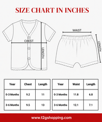 Boy & Girl Babies Poly Cotton Half Sleeve Printed Top & Shorts Co-ord Set | 0-6 Months (Pack of 5) - Style 4