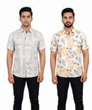 Men's Printed Casual Half Sleeve Shirt | Size - L,XL,2XL | Regular Fit Summer Resort Shirts for Men | Pack Of 2 Piece Combo