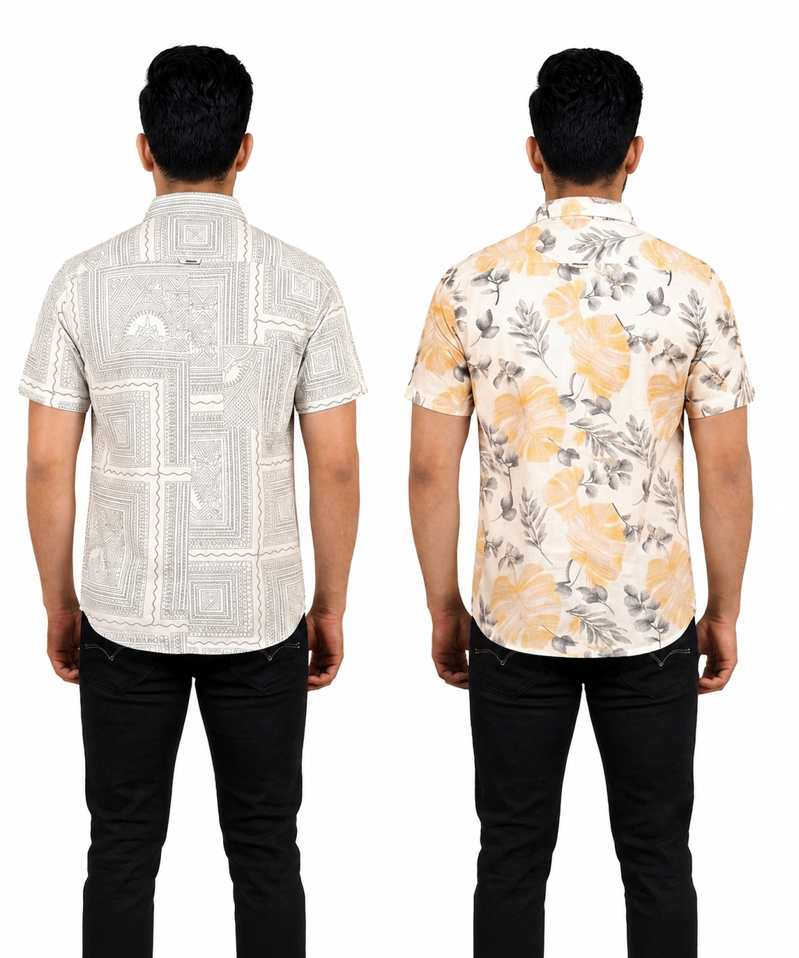 Men's Printed Casual Half Sleeve Shirt | Size - L,XL,2XL | Regular Fit Summer Resort Shirts for Men | Pack Of 2 Piece Combo