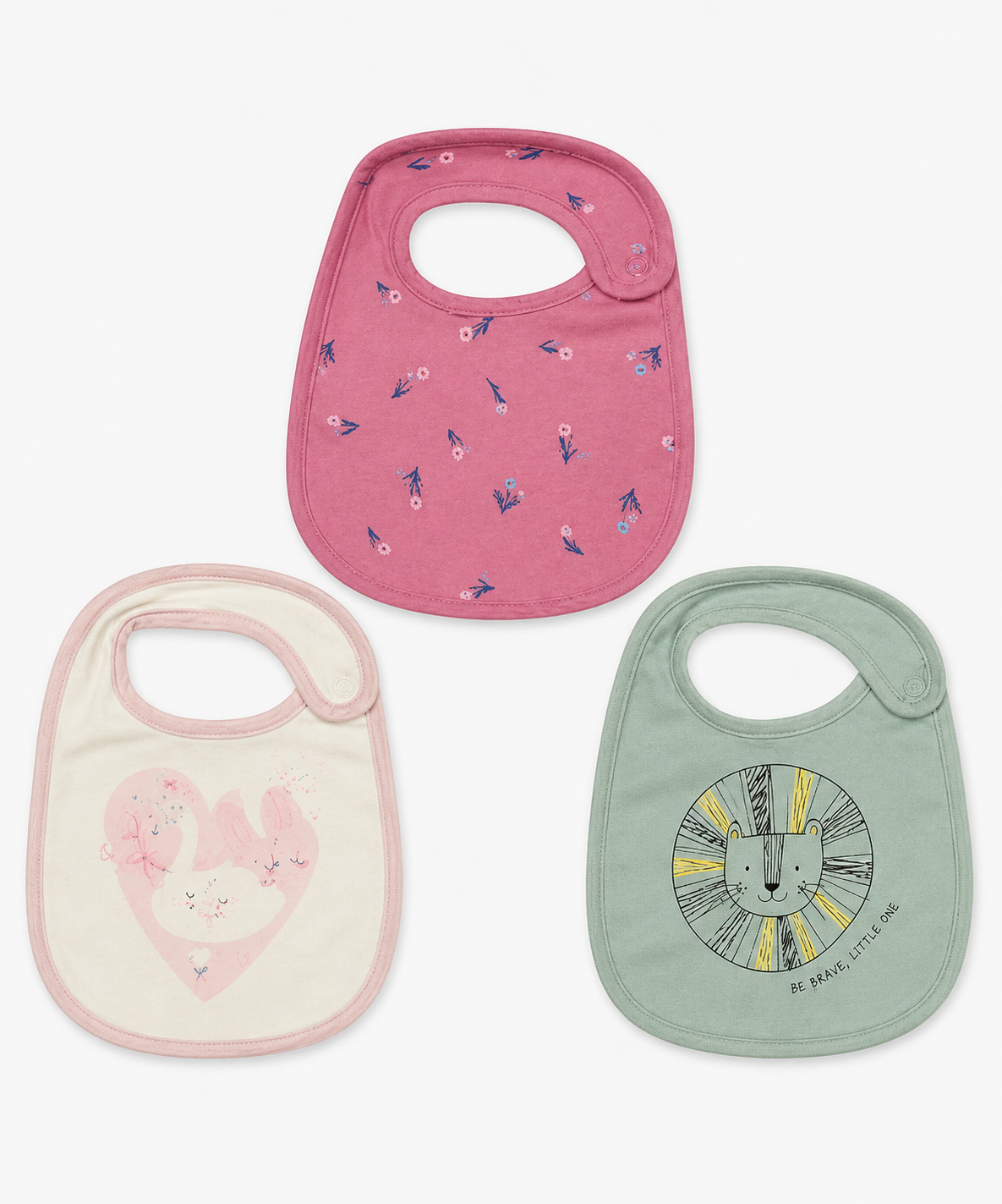 Baby Feeding Bibs 100% Pure Cotton for 3–12 Months (Pack of 3)