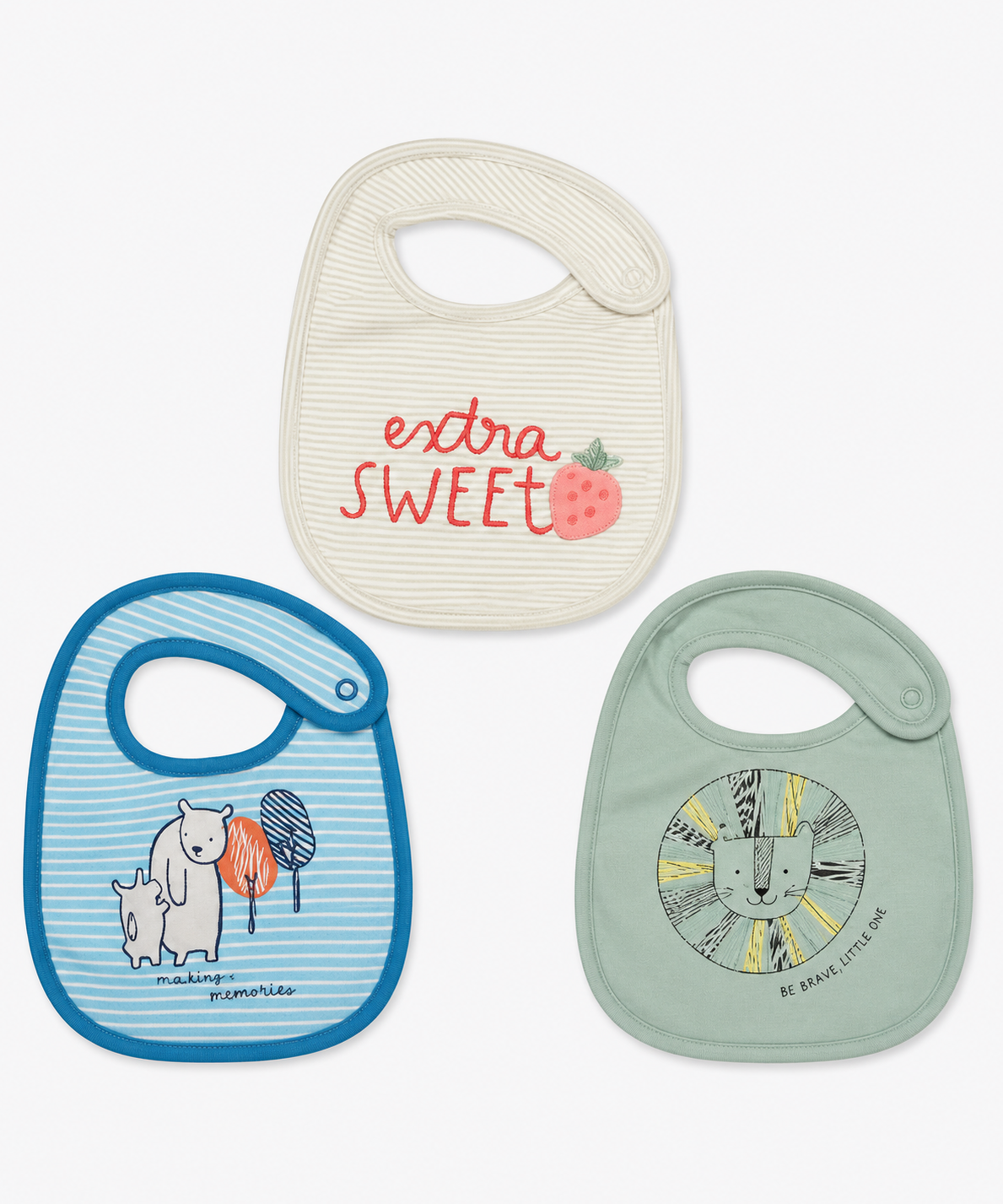 Baby Feeding Bibs 100% Pure Cotton for 3–12 Months (Pack of 3)