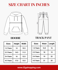 Cotton Kids Hoodie Printed | Age 1 to 5 Years | Hoodie Top and Track Pant Co-ord Set