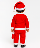 Christmas Santa Claus Kids Fancy Dress for Boys and Girls Unisex | Age 0 to 10 Years | Fleece Fabric | Plain Red Color & Border White Cuff