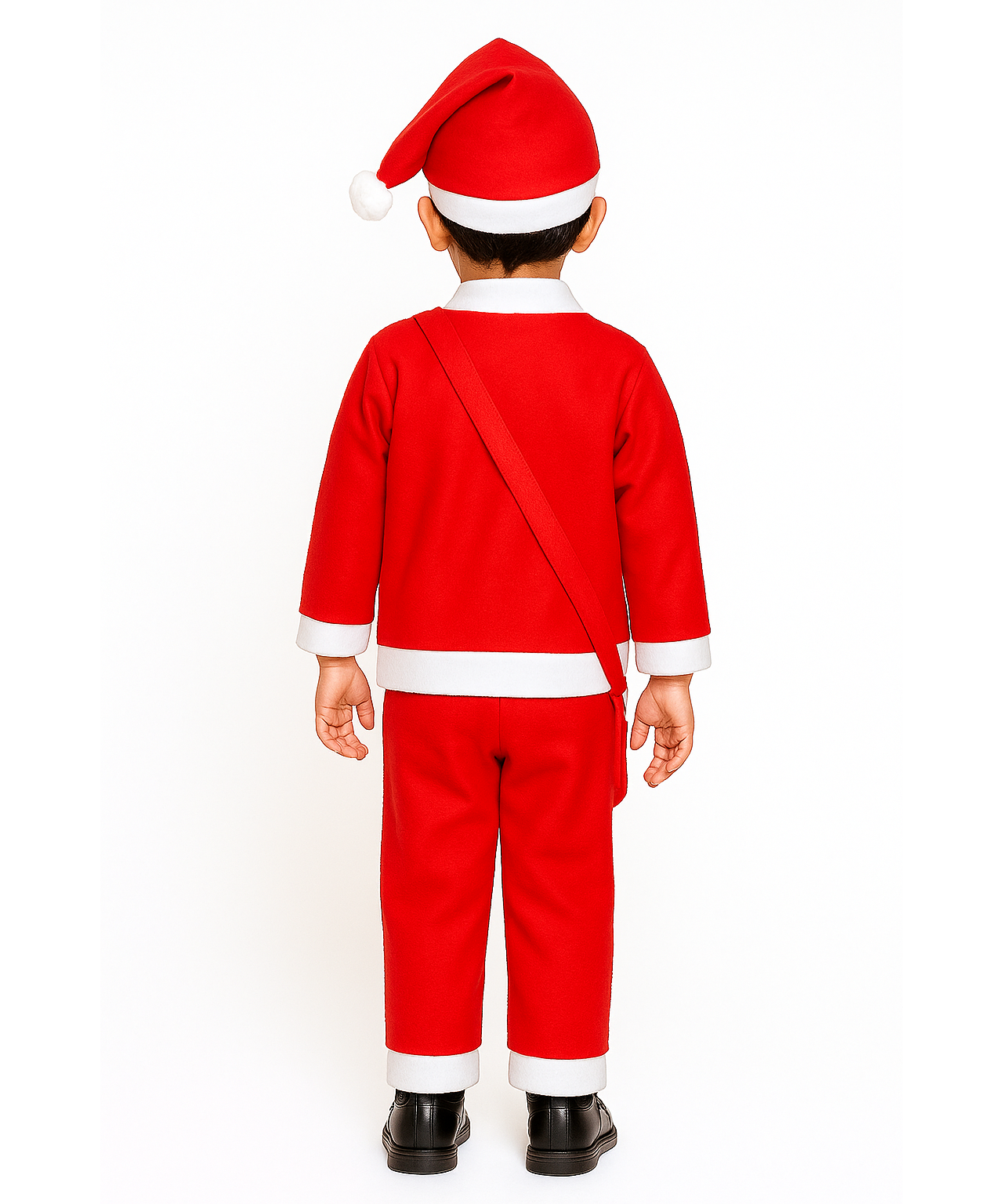 Christmas Santa Claus Kids Fancy Dress for Boys and Girls Unisex | Age 0 to 10 Years | Fleece Fabric | Plain Red Color & Border White Cuff