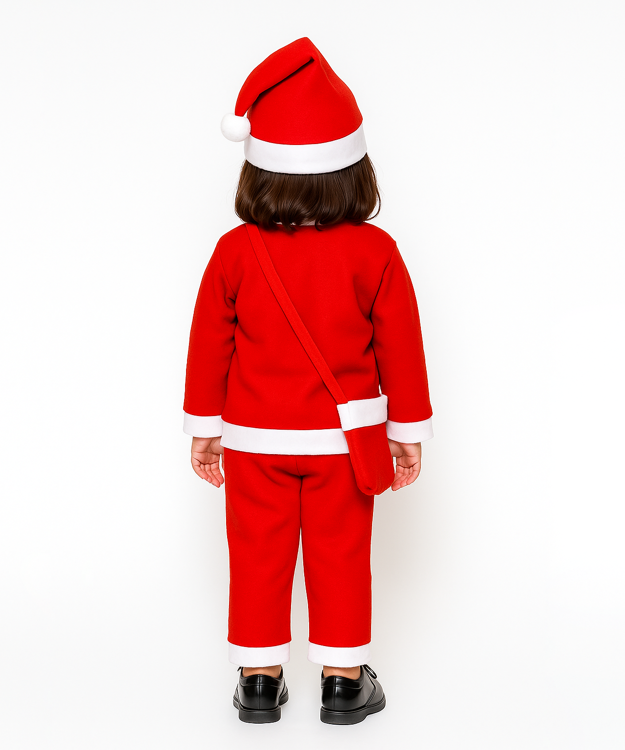 Christmas Santa Claus Kids Fancy Dress for Boys and Girls Unisex | Age 0 to 10 Years | Fleece Fabric | Plain Red Color & Border White Cuff
