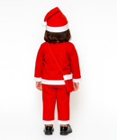Christmas Santa Claus Kids Fancy Dress for Boys and Girls Unisex | Age 0 to 10 Years | Fleece Fabric | Plain Red Color & Border White Cuff