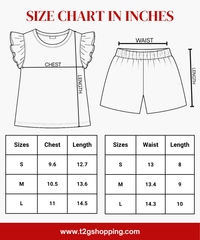 Girls All Over Printed | Flutter Sleeve Tshirt and Shorts Co-ord Set | Age 0 to 3 Years (Pack of 3 Sets)