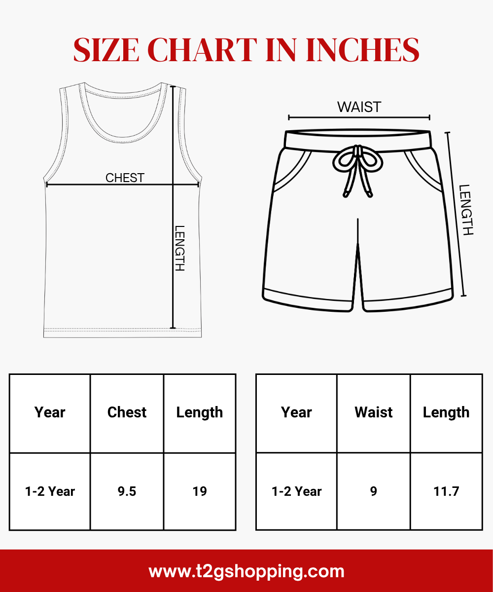 Pure Cotton | Cartoon Tiger Printed | Kids Sleeveless T-Shirt & Shorts Combo Set for Baby Boys | Age 1 to 2 Year