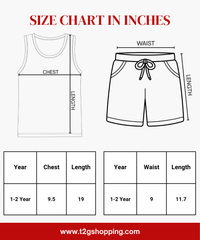 Pure Cotton | Cartoon Tiger Printed | Kids Sleeveless T-Shirt & Shorts Combo Set for Baby Boys | Age 1 to 2 Year