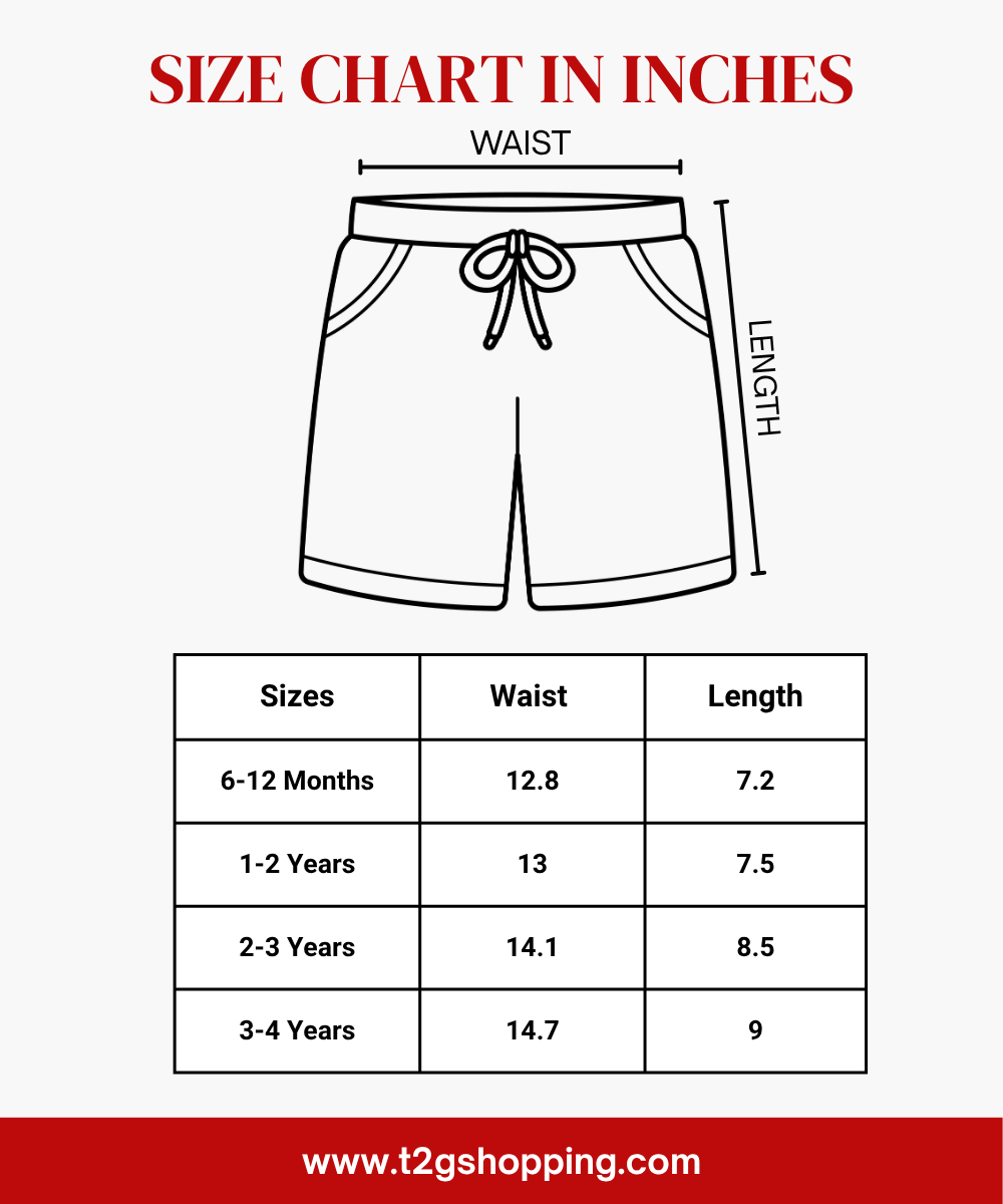 Boys Kids Pure Cotton Printed Shorts with Elastic | Age 0 to 4 Years (Pack of 10 Pieces)