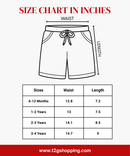 Boys Kids Pure Cotton Printed Shorts with Elastic | Age 0 to 4 Years (Pack of 10 Pieces)