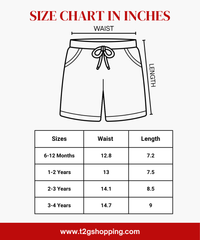 Boys Kids Pure Cotton Printed Shorts with Elastic | Age 0 to 4 Years (Pack of 10 Pieces)