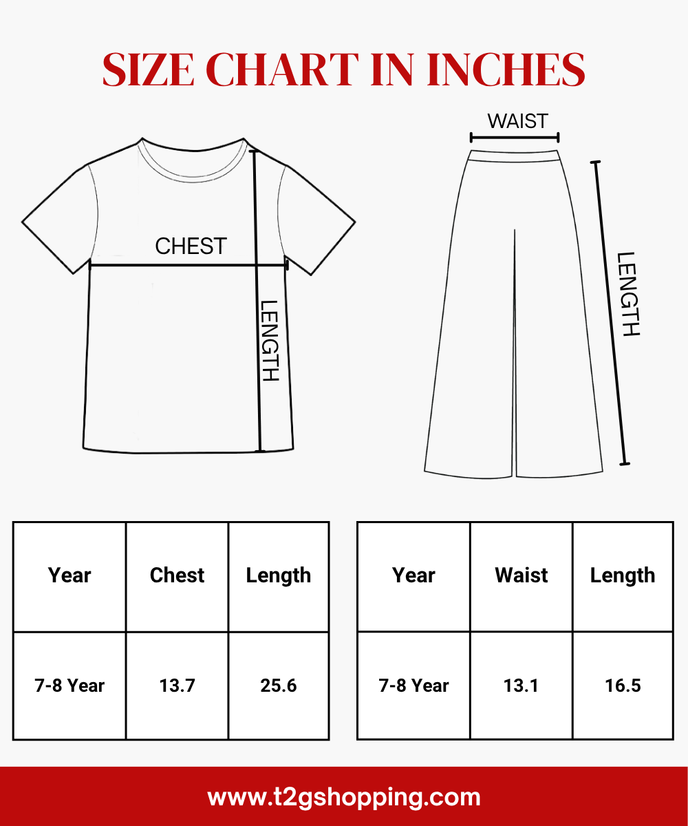 Girls Leopard Printed Co-Ord Set for Kids | Half Sleeve Top & Flared Palazzo Pant Set | Age 7-8 Year | Casual Wear Outfit for Girl Kids