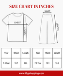 Girls Leopard Printed Co-Ord Set for Kids | Half Sleeve Top & Flared Palazzo Pant Set | Age 7-8 Year | Casual Wear Outfit for Girl Kids
