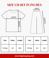 Girls Leopard Printed Co-Ord Set for Kids | Half Sleeve Top & Flared Palazzo Pant Set | Age 7-8 Year | Casual Wear Outfit for Girl Kids