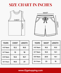Boys Race Car Print | Sleeveless T-Shirt & Shorts Co-ord Set | Age 4 to 11 Years (Pack Of 1 Set)