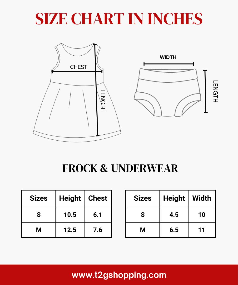 Girl Baby Sleeveless Cotton Frock Printed with Underwear | Age 0 to 6 Months (Pack of 3 Pieces)