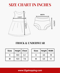 Girl Baby Sleeveless Cotton Frock Printed with Underwear | Age 0 to 6 Months (Pack of 3 Pieces)