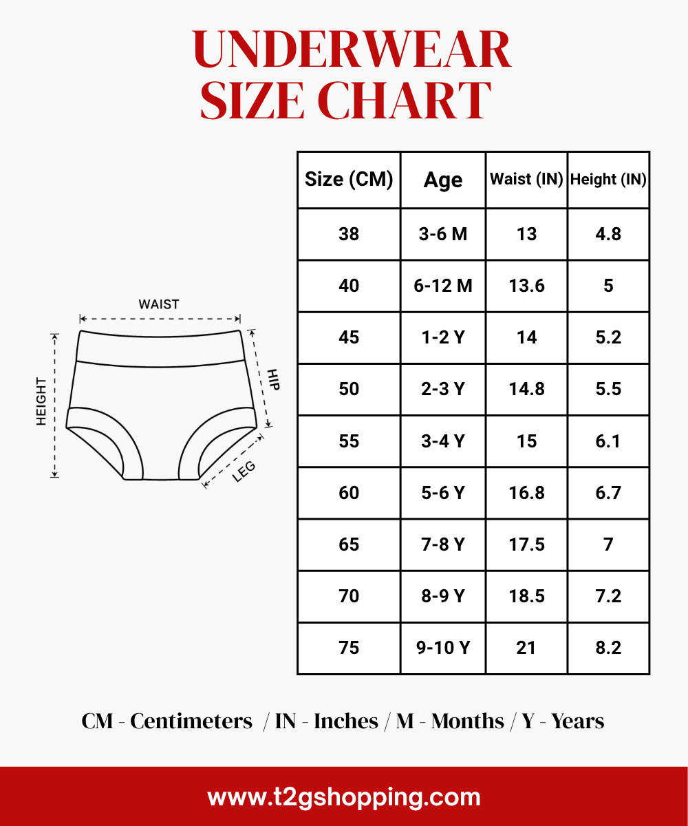 Boy Kids Printed Underwear Brief 100% Pure Cotton for 1-10 Years (Pack of 5)