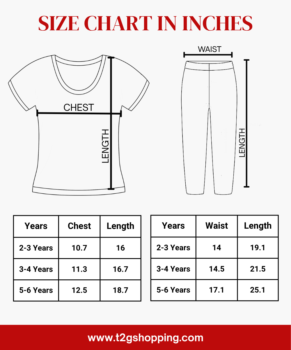 Girls Printed Cotton Night Suit Combo | Graphic Printed T-Shirts & Floral Night Pant | Age-2 to 6 Years | Pack Of 2 Sets