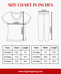 Girls Printed Cotton Night Suit Combo | Graphic Printed T-Shirts & Floral Night Pant | Age-2 to 6 Years | Pack Of 2 Sets