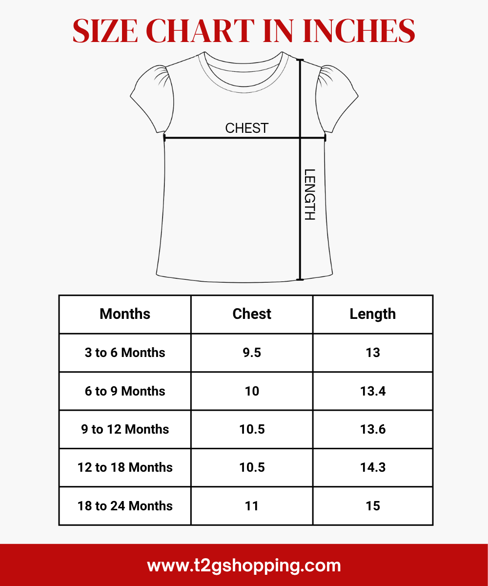 Baby Girls All Over Printed Cotton T-Shirt Multi Colour | Age 3 to 24 Months (Pack of 3 Pieces)