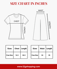 Women Top & Pyjama Pant Night Suit Co-ord Set | Navy Color