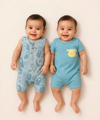Cotton Babies Body Suit  | Sleep Suit | Romper | Age 0-18 Months (Pack Of 2)