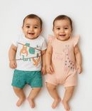 Cotton Babies Body Suit  | Sleep Suit | Romper | Age 0-18 Months (Pack Of 2)