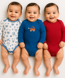 Cotton Babies Body Suit  | Sleep Suit | Romper | Age 0-18 Months (Pack Of 3)