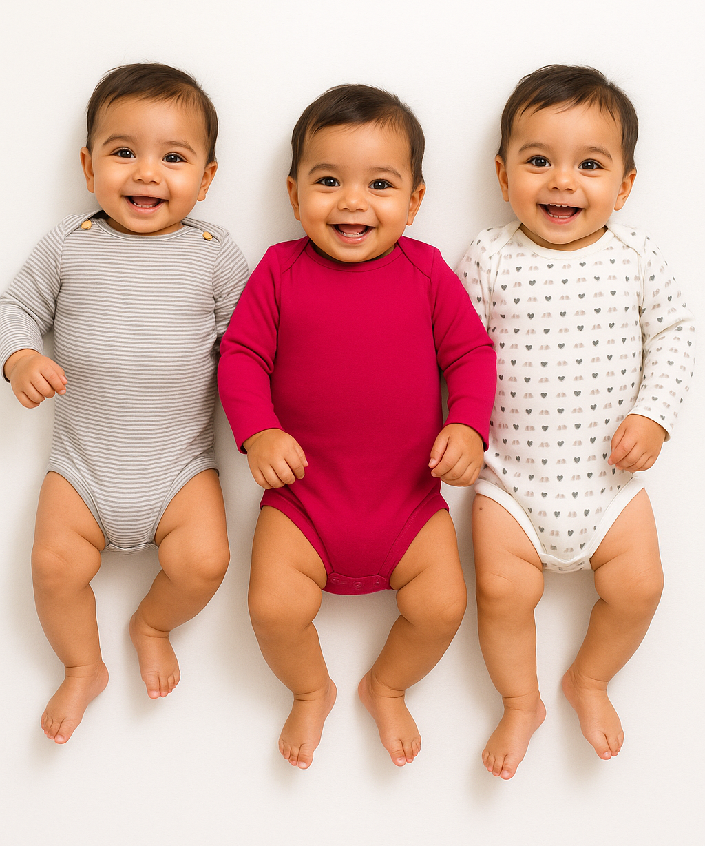 Cotton Babies Body Suit  | Sleep Suit | Romper | Age 0-18 Months (Pack Of 3)