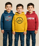 Cotton Kids Hoodie Printed Multi Colour | Age 6 to 11 Years (Pack of 3 Pieces)