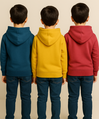 Cotton Kids Hoodie Printed Multi Colour | Age 6 to 11 Years (Pack of 3 Pieces)