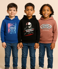 Cotton Kids Hoodie Printed Multi Colour | Age 6 to 11 Years (Pack of 3 Pieces)