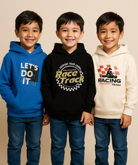 Cotton Kids Hoodie Printed Multi Colour | Age 6 to 11 Years (Pack of 3 Pieces)