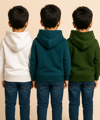 Cotton Kids Hoodie Printed Multi Colour | Age 6 to 11 Years (Pack of 3 Pieces)