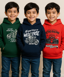 Cotton Kids Hoodie Printed Multi Colour | Age 3 to 6 Years | (Pack of 3 Pieces)