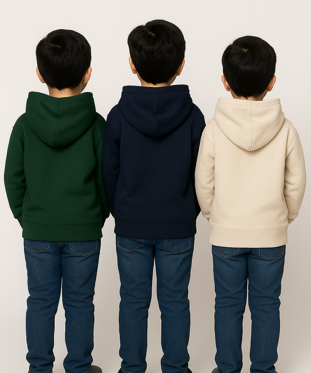 Cotton Kids Hoodie Printed Multi Colour | Age 3 to 6 Years | (Pack of 3 Pieces)