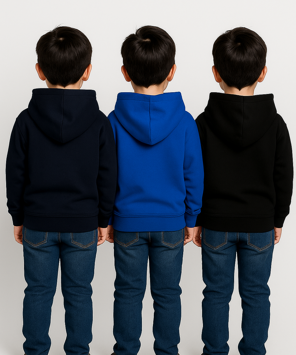 Cotton Kids Hoodie Printed Multi Colour | Age 3 to 6 Years | (Pack of 3 Pieces)