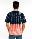 Solid Brand Cotton Round Neck Drop Shoulder/Oversized Lounge Tshirt With Tie-Dye Printed