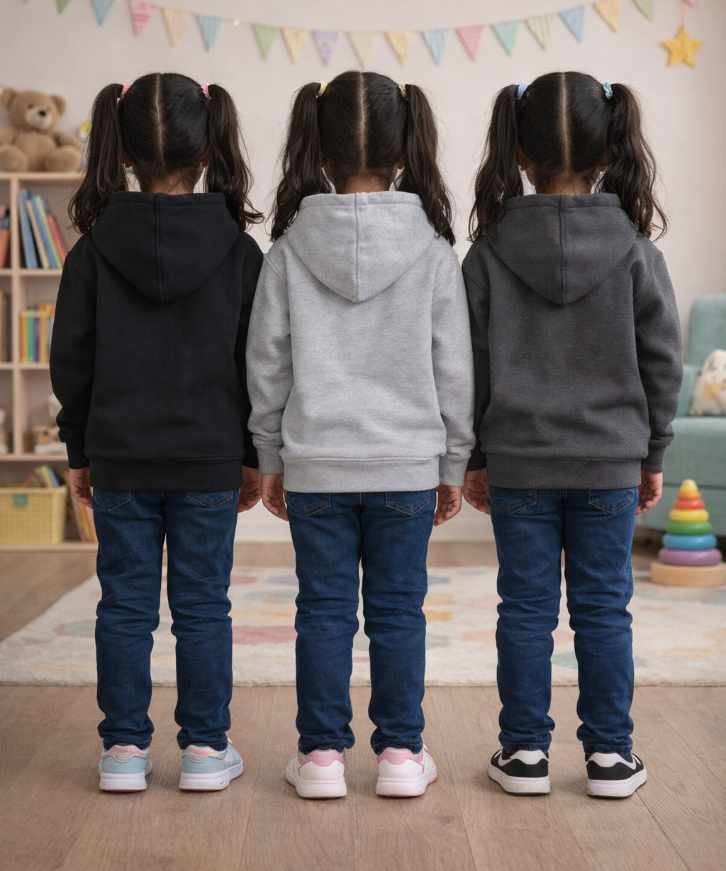 Cotton Kids Cartoon Printed Hoodie Multi Color | Age 2 to 11 Years (Pack of 3 Pieces)