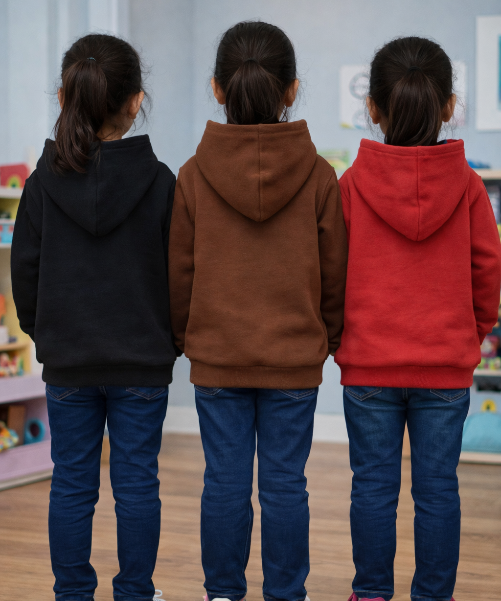 Cotton Kids Cartoon Printed Hoodie Multi Color | Age 2 to 11 Years (Pack of 3 Pieces)